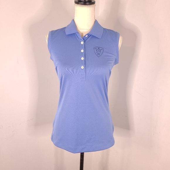 Nike Golf Tour Performance Dri-Fit Powder Blue Sleeveless Polo Woman's Small - Picture 1 of 9